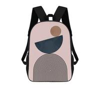 sinyumoney Geometric Shapes 8 School Backpack Business Laptop Rucksack Bag Unisex Casual Daypack for Boys/Girls/Teenagers 17inch