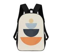 sinyumoney Geometric Shapes C School Backpack 3D Printed School Bags Boys Girls Laptop Backpack for Kids/Students/Adults 17inch