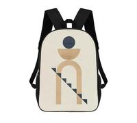 sinyumoney Geometric Shapes K Kids School Backpack School Bag 3D Printed School Bag for Boys Elementary And Middle School Students 17inch