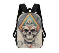 sinyumoney Geometric Skull Abstract School Backpack Daypacks Business Backpack Water Resistant Bookbag for Men/Women 17inch