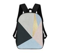 sinyumoney Geometric Textures 12 Children's School Backpack 3D Printed for Kids Travel Rucksacks Book Bags Kids School Bag 17inch