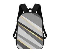 sinyumoney Geometric Textures 3 School Backpack School Secondary High School College Backpack Travel for Men/Women 17inch