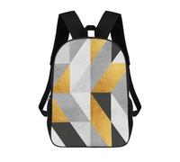 sinyumoney Geometric Textures IX Kids School Backpack School Bag 3D Printed School Bag for Boys Elementary And Middle School Students 17inch