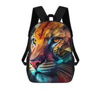 sinyumoney Geometric Tiger Portrait Backpack Kids School Bag Boys Cartoon 3D Print Students Schoolbag Laptop Daypack for Boys Girls 17inch