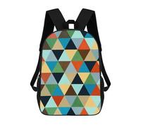 sinyumoney Geometric Traits 3 Backpacks Kids Student Schoolbag,3D Printed Backpacks,Elementary And Middle School Students Backpacks for Boys Girls 17inch