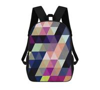 sinyumoney Geometric Traits 4 Children's Backpack, 3D Printed School Backpack, Backpack for Boys Girls, Adjustable School Bag for Primary School 17inch