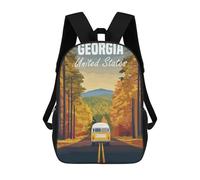 sinyumoney Georgia Road Trip Travel Poster Backpacks Kids Student Schoolbag,3D Printed Backpacks,Elementary And Middle School Students Backpacks for Boys Girls 17inch