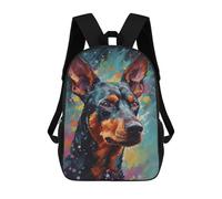 sinyumoney German Pinscher Painting School Backpack Schoolbags For Girls Boys Backpack With Pocket Fashion School Bag Kids Backpack 17inch