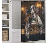 sinyumoney German Pointer in The Pub Bath Shower Curtains Mildew Thicken Durable Polyester Bathroom Curtains Modern Art for Shower Bath Curtain Wet Room 53.54x70.87Inch（136x180cm）