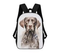sinyumoney German Pointer Portrait Kids' Backpack 3D Printing School Bag Boys Cool Daypacks Casual Knapsack Fun Back Bag for Kids And Teenager 17inch
