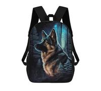 sinyumoney German Shepherd Animal Backpack 3D Printed Kids School Backpack High Capacity Travel Backpacks Book Bags Kids Backpack 17inch