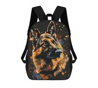 sinyumoney German Shepherd Art Print -2 Rucksacks 3D Printed Children 17inch Backpacks Fashion Casual Daypack Travel Bags Outdoor Casual Daypack for Boy And Girl
