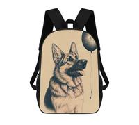 sinyumoney German Shepherd Balloon School Backpack Work Laptop Backpack Rucksack Bag for Camping Outdoor Adventures And Daily Travel 17inch