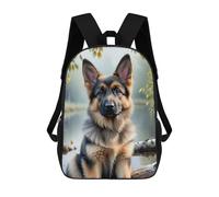sinyumoney German Shepherd by The Lake School Bags School Secondary High School College Backpack Travel for Girl, Teen Girls 17inch