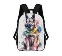 sinyumoney German Shepherd Children's 17 Inch School Backpack 3D Printed Cool Knapsack for Kids Travel Rucksacks Book Bags Kids School Bag