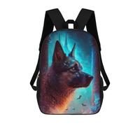 sinyumoney German Shepherd Dog Fable School Backpack for Girls 17inch Casual Daypack Lightweight Rucksack Boy Girl Backpack for Middle School Students
