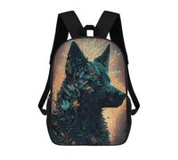 sinyumoney German Shepherd Dog Forest Rucksack Water Resistant Travel Backpack Computer Bag for Men, Women & Teenage Boys 17inch