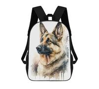 sinyumoney German Shepherd Dog Kids Backpack, Kids School Bag 3D Printed School Backpacks for Boys And Teenager School Students 17inch