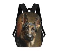 sinyumoney German Shepherd Dog Painting-1 Backpack School Bag Rucksack Casual Daypacks School Work Travel Bag for Teenage Girls Boys Women Men 17inch
