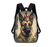 sinyumoney German Shepherd Dog Petite Backpacks Kids Student Schoolbag,3D Printed Backpacks,Elementary And Middle School Students Backpacks for Boys Girls 17inch