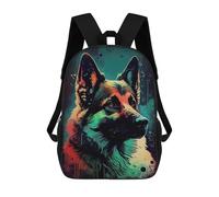 sinyumoney German Shepherd Drawn Children's Backpacks Kids Fun School Bag Boys Backpack Travel Bag Student Schoolbag Book Stationery Bag Chool Bags 17inch
