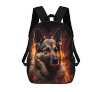 sinyumoney German Shepherd Fire Backpack 3D Printed Kids School Backpack High Capacity Travel Backpacks Book Bags Kids Backpack 17inch