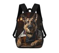 sinyumoney German Shepherd in The Pub Rucksack Lightweight Schoolbag Dayback Bookbag College for Girl, Teen Girls 17inch