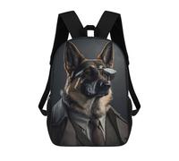 sinyumoney German Shepherd Mafia Boss Backpack School Secondary Causal Travel High School Bags for Campus Outdoor Travel Sports 17inch