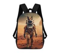 sinyumoney German Shepherd Mars Kids' Backpack 3D Printing School Bag Boys Cool Daypacks Casual Knapsack Fun Back Bag for Kids And Teenager 17inch