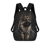 sinyumoney German Shepherd Mens Suit Rucksack Water Resistant Travel Backpack Computer Bag for Campus Outdoor Travel Sports 17inch
