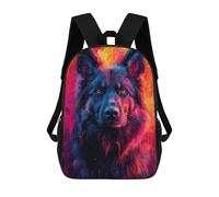 sinyumoney German Shepherd Mix Pop Art Style Portrait Children's Backpacks School 3D Printed Bag Bookbag for Kids Travel Rucksacks Boy Girl Book Bags Kids School Bag 17inch