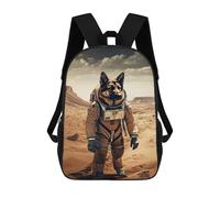sinyumoney German Shepherd On Mars School Bags Water Resistant Travel Backpack Computer Bag for Teenage Girls Boys Women Men 17inch