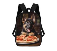 sinyumoney German Shepherd Pizza Pup School Bags Water Resistant School Bag Business Backpack - Perfect for Travel, Work And Daily Use 17inch