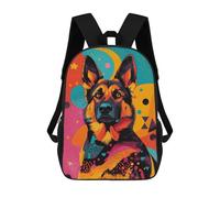 sinyumoney German Shepherd Pop Art Pop-Art Dog Print 3D Printed Kids School Bag Rucksacks Children's School Fashion Casual Back Pack High Capacity Travel Book Bags Backpack for Kids 17inch