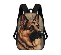 sinyumoney German Shepherd Portrait Art Print -1 Backpacks 3D Printed Kids School Backpack School Bag Fashion Rucksacks for Boys Elementary And Middle School Students 17inch