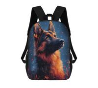 sinyumoney German Shepherd Portrait Backpacks Kids School Backpack School Bag 3D Printed School Bag for Boys Elementary And Middle School Students 17inch