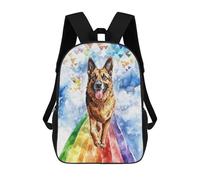 sinyumoney German Shepherd Rainbow Bridge School Backpack Water Resistant School Bag Business Backpack for Boys/Girls/Teenagers 17inch