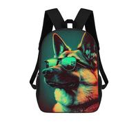 sinyumoney German Shepherd Retro Backpack School Work Laptop Backpack Rucksack Bag for Men, Women & Teenage Boys 17inch