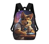 sinyumoney German Shepherd School Backpack Daypacks Business Backpack Water Resistant Bookbag for School/Work/Travel 17inch