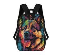 sinyumoney German Shepherd Style 2 Backpack School Lightweight Casual Daypack School Backpacks for Men, Women & Teenage Boys 17inch