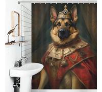 sinyumoney German Shepherd The King Shower Curtains Mould Proof Thicken Durable Polyester Soft Fabric Hotel Shower Curtain for Bathroom 53.54x70.87Inch（136x180cm）