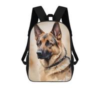 sinyumoney German Shepherd Watercolor Kids Backpack,School Backpack Kids School Bag 3D Printed Cartoon Large Capacity Backpack for Kids Boys And Girls 17inch