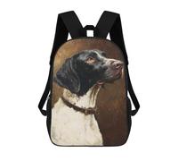 sinyumoney German Shorthaired Pointer Painting-2 Backpacks 3D Printed 17inch Kids School Backpack Outdoor Casual Daypack Casual Travel Bags for Middle School Students