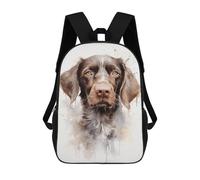 sinyumoney German Wirehaired Dog Kids' Backpack 3D Printing School Bag Boys Cool Daypacks Casual Knapsack Fun Back Bag for Kids And Teenager 17inch