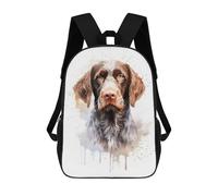 sinyumoney German Wirehaired Pointer Kids Backpack Fashion Fun Backpack Book Bag for Boys And Teenager 3D Printed School Bags for Boys 17inch