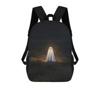 sinyumoney Ghost in Field at Night Backpacks Kids School Backpack School Bag 3D Printed School Bag for Boys Elementary And Middle School Students 17inch