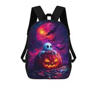 sinyumoney Ghost in Pumpkin Backpack School Business Laptop Rucksack Bag Unisex Casual Daypack for Teenage Girls Boys Women Men 17inch