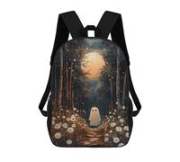 sinyumoney Ghost in The Forest Backpacks Kids School Backpack Fashion School Bag 3D Printed School Bag for Boys Elementary And Middle School Students 17inch