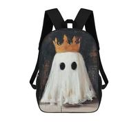 sinyumoney Ghost King Halloween Art Print Children's Backpacks School Backpack 3D Printed for Kids Travel Rucksacks Book Bags Kids 17inch School Bag