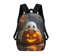 sinyumoney Ghost on Pumpkin School Backpack 3D Printed School Bags Boys Girls Laptop Backpack for Kids/Students/Adults 17inch